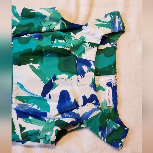 Ink blot blue and green spring size 2 dress - Picture 7 of 12